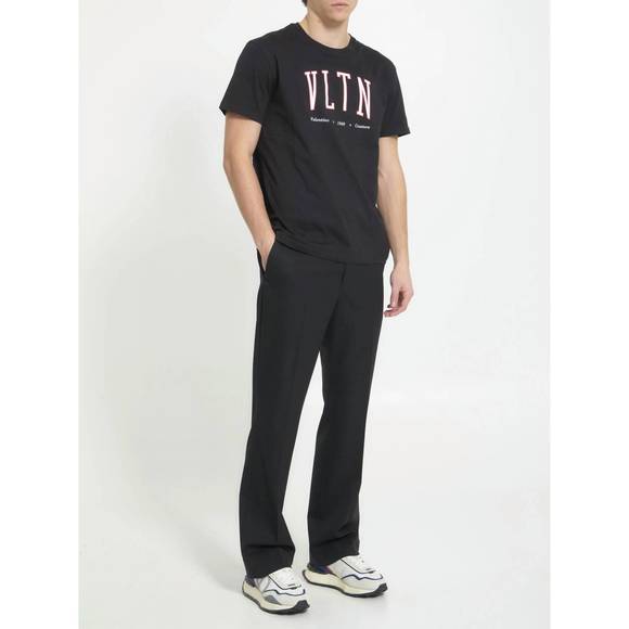 NEW VALENTINO GARAVANI mens outline short sleeve crew neck t-shirt in black - Picture 2 of 7